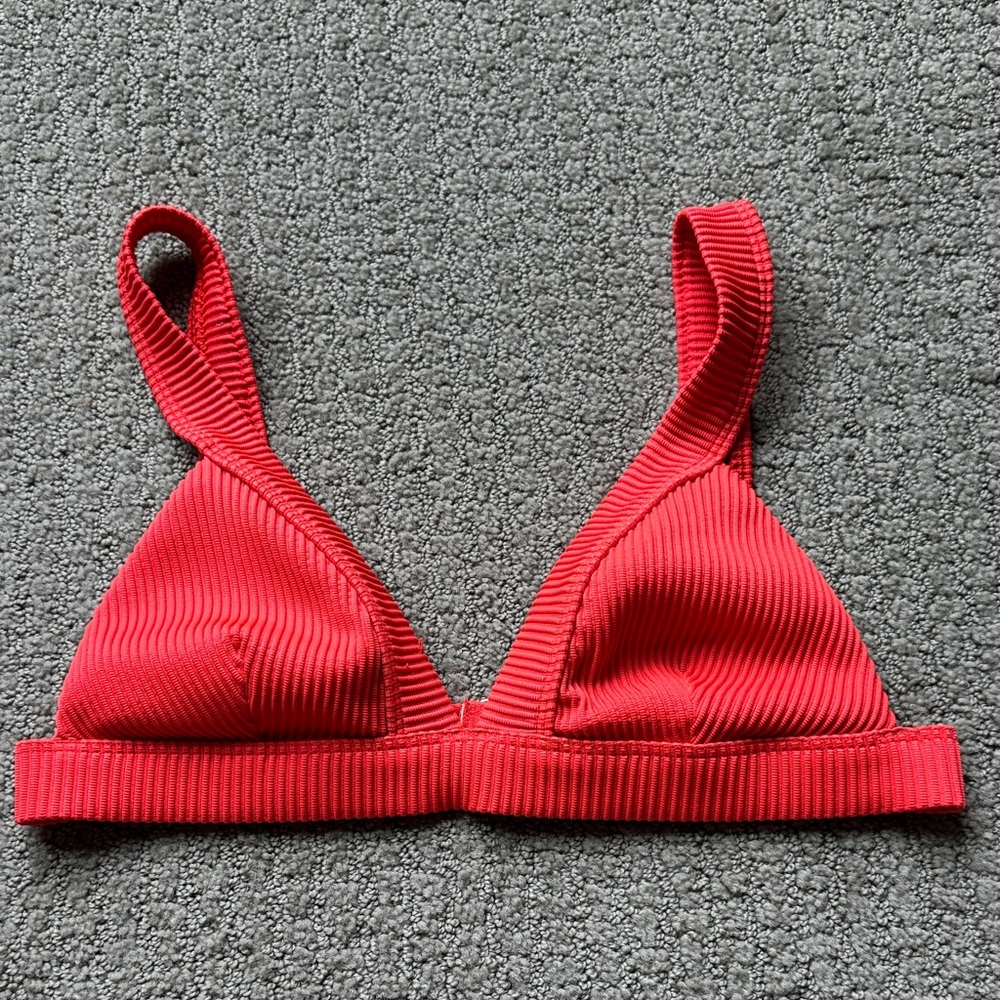 Hollister Vibrant Red Ribbed Bralette